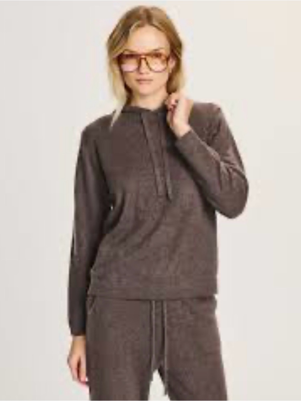 NAADAM The Off Duty Brown Crewneck Hoodie Sweater size S